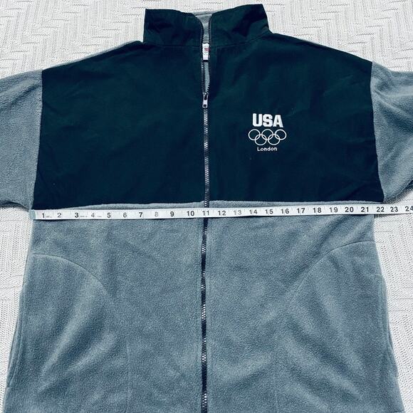 United States gray fleece Olympic zip up jacket - Picture 5 of 6